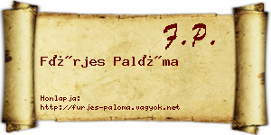 Fürjes Palóma névjegykártya